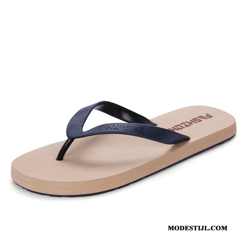 Heren Flip Flops Winkel Zomer Mode Pantoffels Trend Grote Maten Blauw Zandkleur