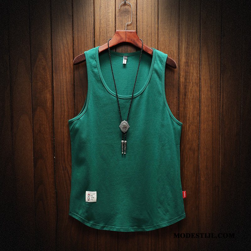 Heren Gilet Goedkoop Zomer Trend Mouwloos Losse Onderhemd Effen Kleur
