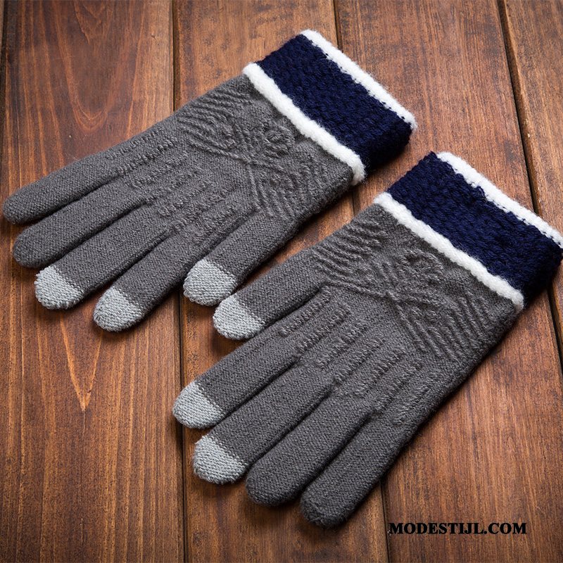 Heren Handschoenen Kopen Koude Van Katoen Winter Touchscreen Mannen Bruine
