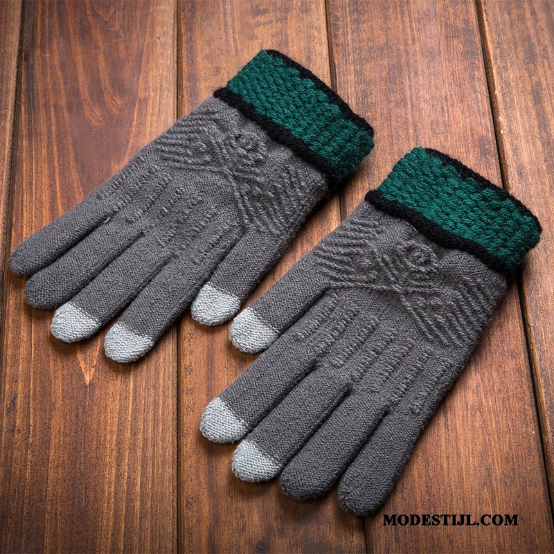 Heren Handschoenen Kopen Koude Van Katoen Winter Touchscreen Mannen Bruine