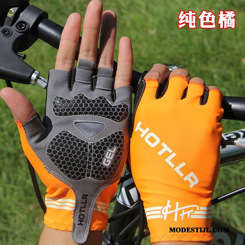 Heren Handschoenen Korting Mountainbike Paardrijden Halve Vinger Dun Zomer Zwart