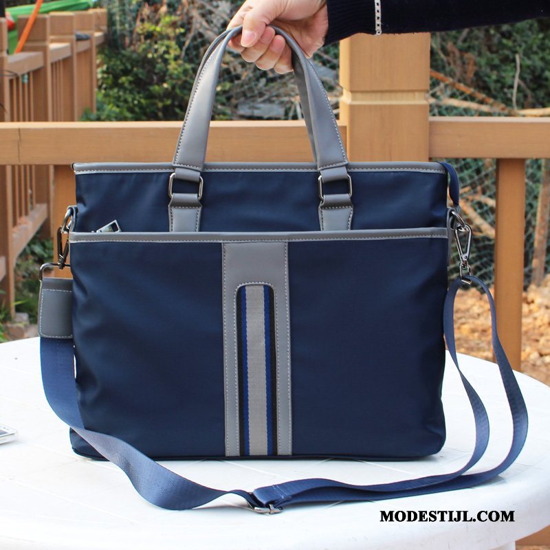 Heren Handtas Goedkoop Doek Casual Oxford Messenger Tas Business Blauw