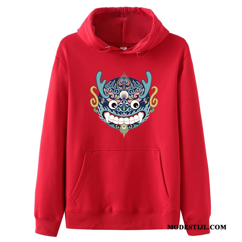 Heren Hoodies Goedkoop Herfst Pullover Jasje Lange Mouwen Grote Maten Rood