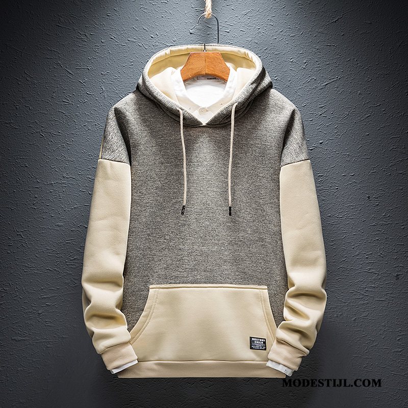 Heren Hoodies Goedkoop Losse Mooi Lange Mouwen Student Voorjaar Kaki