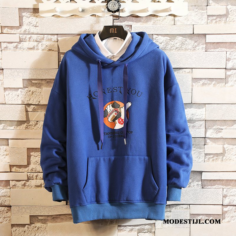 Heren Hoodies Kopen Pullover Jas Mannen Voorjaar Losse Marineblauw