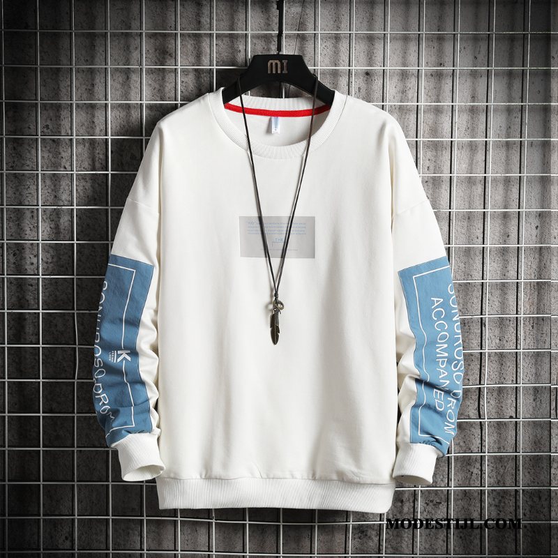 Heren Hoodies Winkel Ronde Hals T-shirt Lange Mouw Trend Trendy Merk Voorjaar Blauw