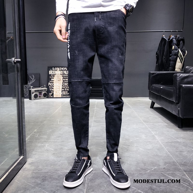 Heren Jeans Aanbiedingen Nieuw Broek Trend Dunne Slim Fit Zwart