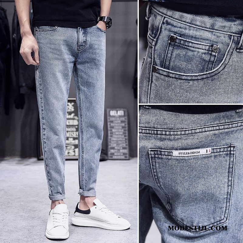 Heren Jeans Goedkoop Dunne Slim Fit Trendy Merk Mannen Elastiek Blauw Licht