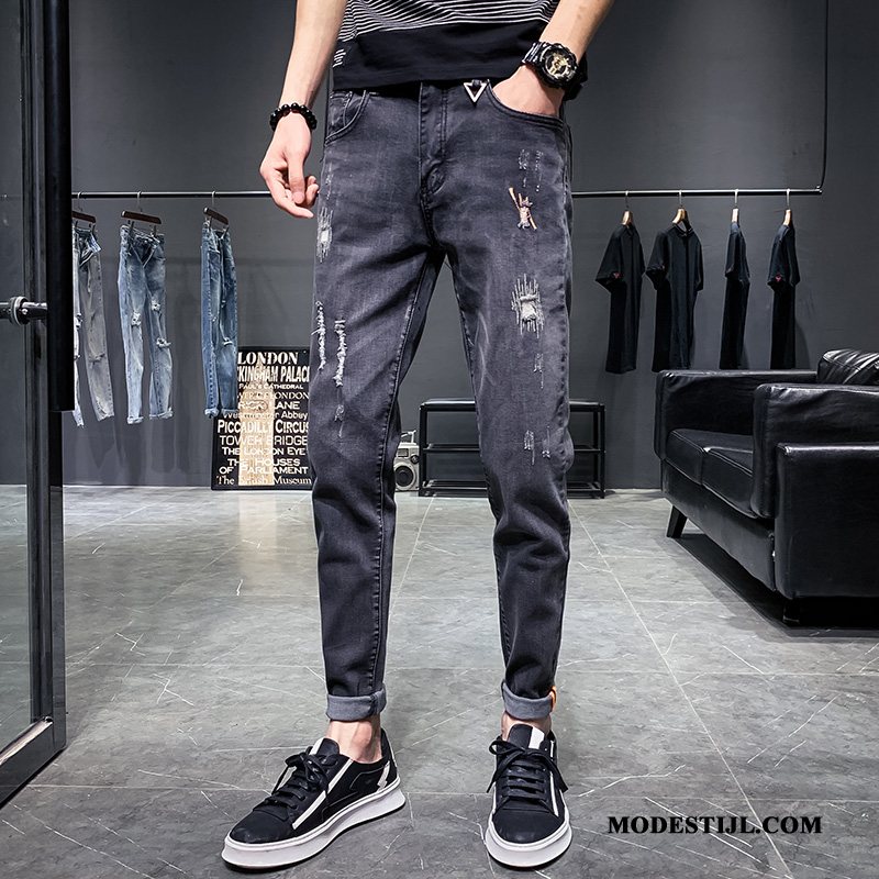 Heren Jeans Goedkoop Elastiek Trend Spijkerbroek Jeans Voorjaar Mannen Blauw