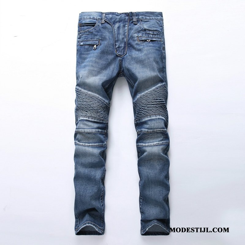 Heren Jeans Goedkoop Herfst Elastiek Mini Mode Mannen Blauw Zwart