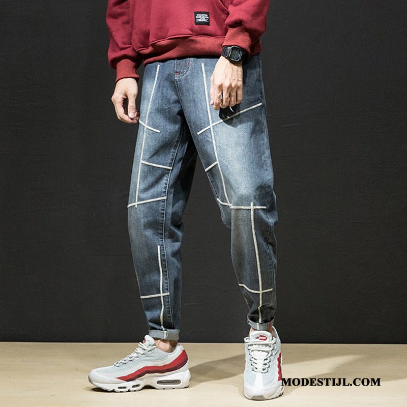 Heren Jeans Goedkoop Mooi Broek Trend Spijkerbroek Jeans Persoonlijk Blauw Rood