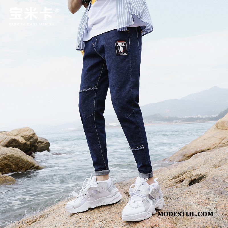 Heren Jeans Kopen Mannen Mini Casual Trend Trendy Merk Blauw