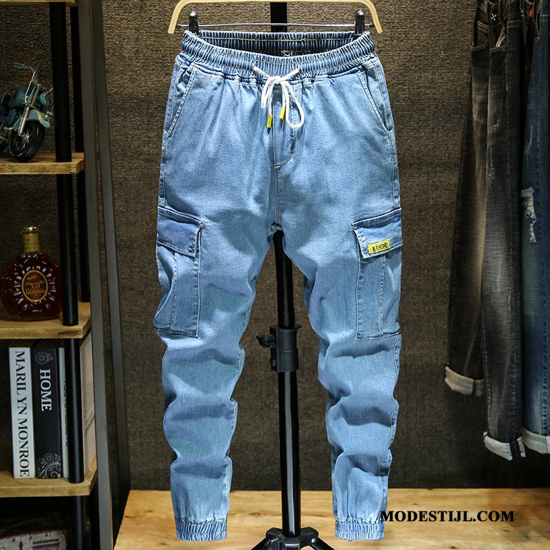 Heren Jeans Kopen Trend Strak 2019 Cargo Broek Nieuw Blauw