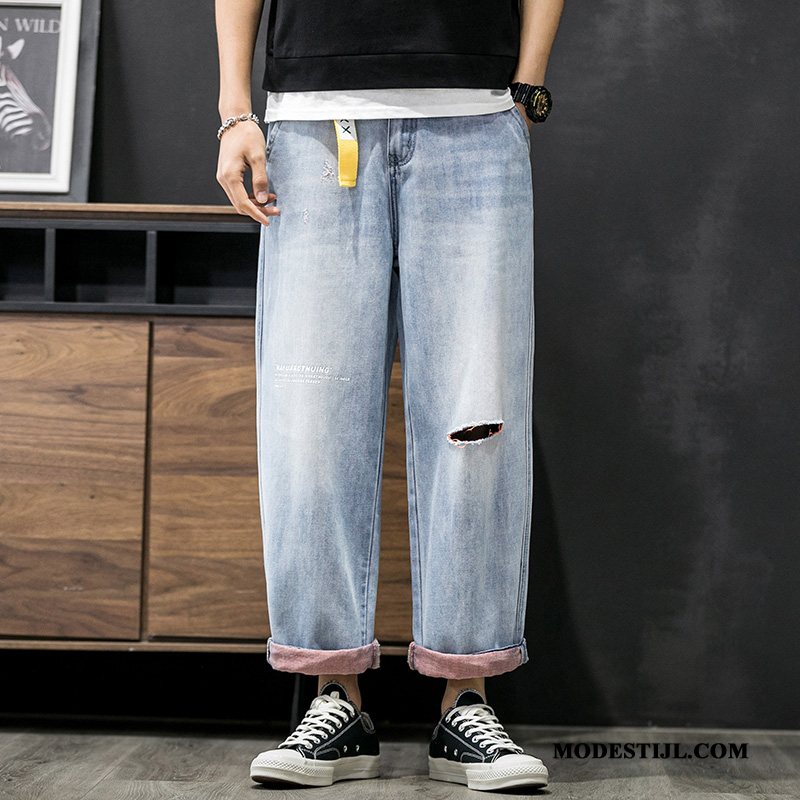 Heren Jeans Korting Trend Spijkerbroek Jeans Mannen Trendy Merk Rechtdoor Donkerblauw