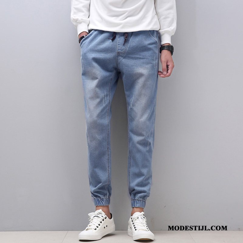 Heren Jeans Online Mannen Potlood Broek Vintage Casual Spijkerbroek Jeans Blauw