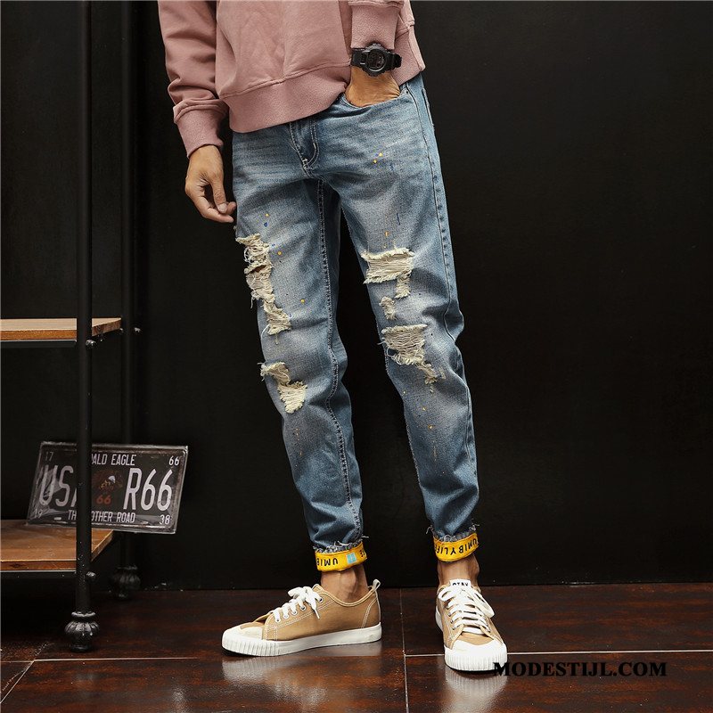 Heren Jeans Online Strak Trend Spijkerbroek Jeans Losse Harlan Blauw