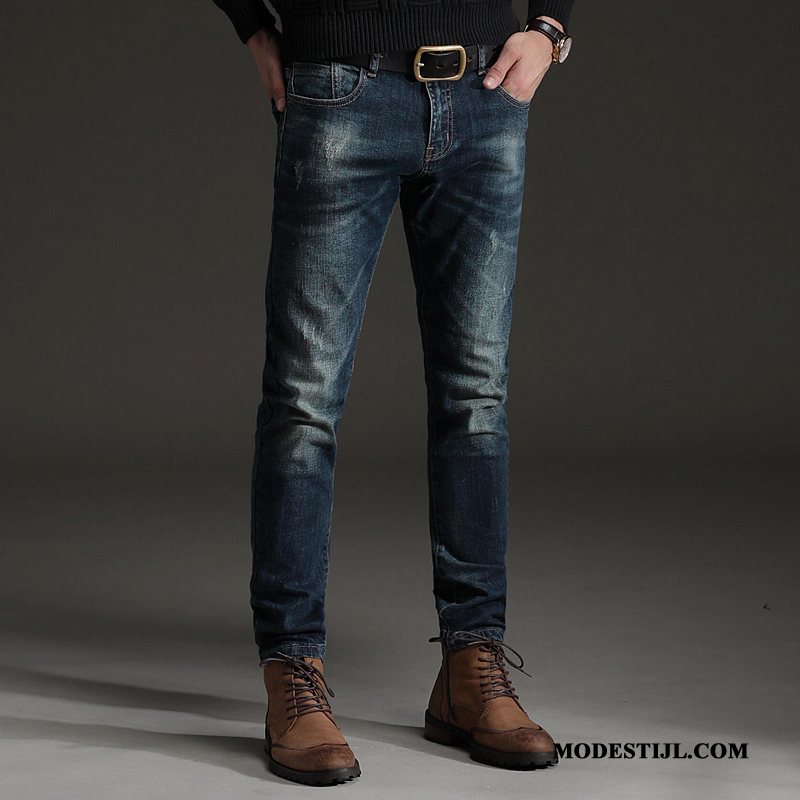 Heren Jeans Sale Mannen Slim Fit Trend Lange Spijkerbroek Jeans Zwart Grijs