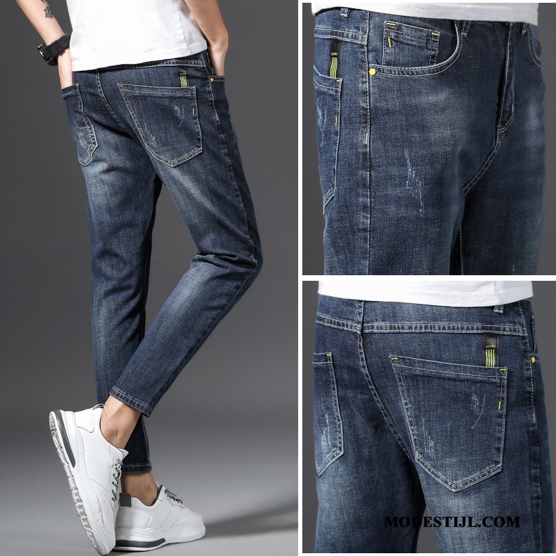 Heren Jeans Winkel Zomer Losse Slim Fit Trend Potlood Broek Zwart