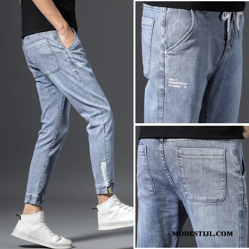 Heren Jeans Winkel Zomer Losse Slim Fit Trend Potlood Broek Zwart