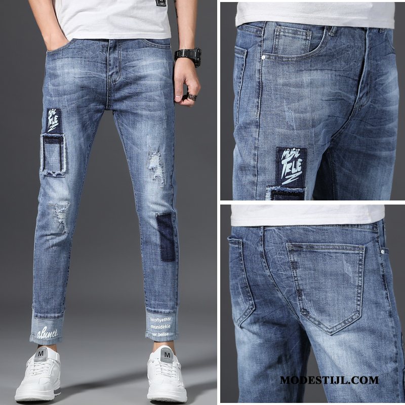 Heren Jeans Winkel Zomer Losse Slim Fit Trend Potlood Broek Zwart