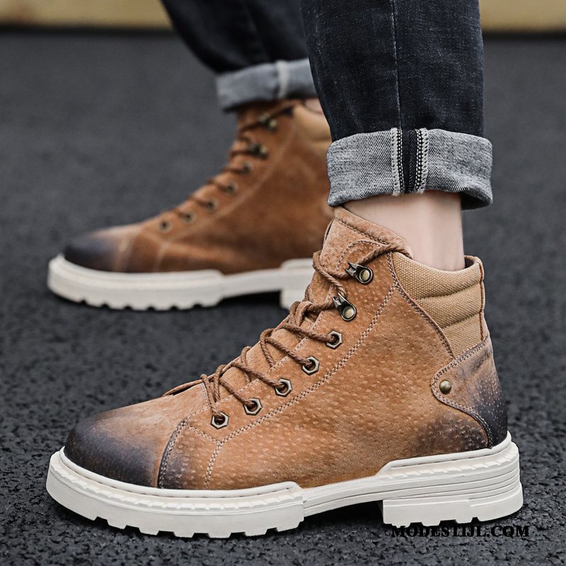 Heren Laarzen Online Hoge Cargo Vintage 2019 Schoenen Zandkleur Bruine