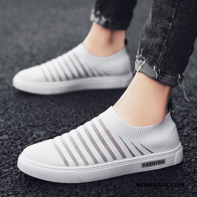 Heren Mocassins Aanbiedingen Maas Textiel Schoenen Slip On Canvas Wit