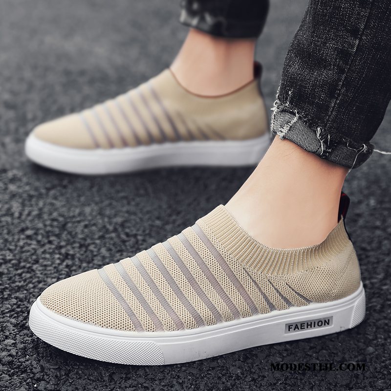 Heren Mocassins Aanbiedingen Maas Textiel Schoenen Slip On Canvas Wit