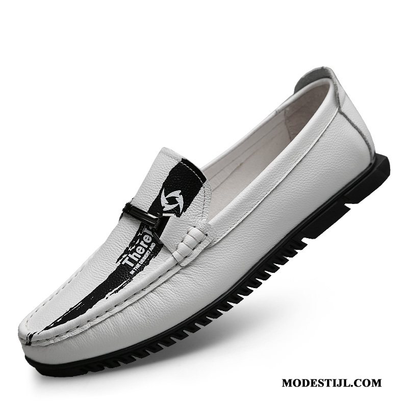 Heren Mocassins Aanbiedingen Mannen Bootschoenen Casual Voorjaar Slip On Wit Zwart