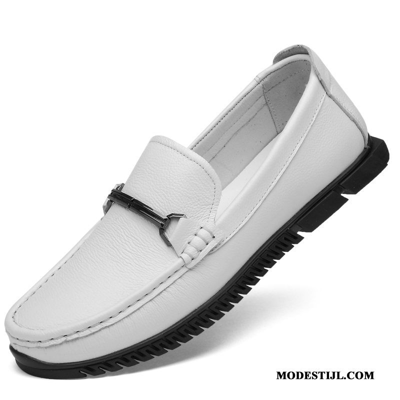 Heren Mocassins Aanbiedingen Mannen Bootschoenen Casual Voorjaar Slip On Wit Zwart