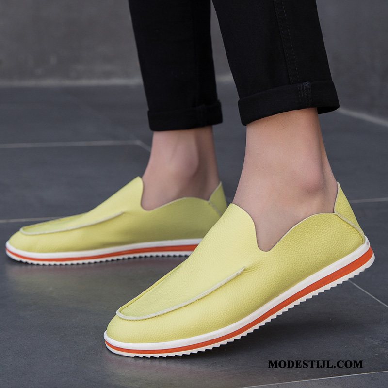 Heren Mocassins Goedkoop Bootschoenen Trend Slip On Leer Alle Wedstrijden Groen