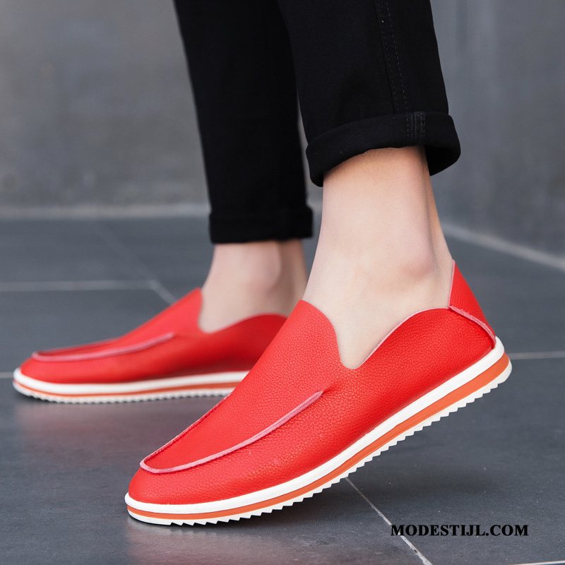 Heren Mocassins Goedkoop Bootschoenen Trend Slip On Leer Alle Wedstrijden Groen