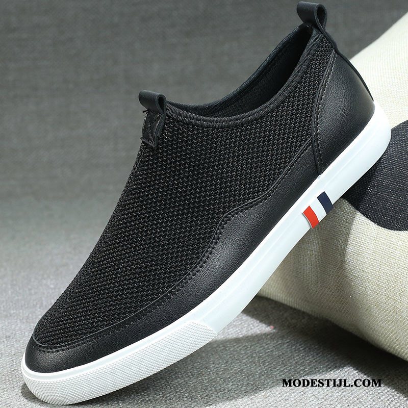 Heren Mocassins Goedkoop Mannen Zomer Casual Schoenen Canvas Wit Zwart