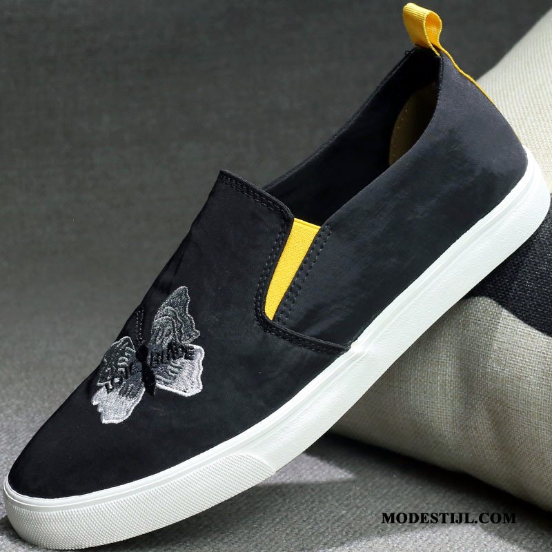 Heren Mocassins Kopen Ademende Chauffeurs Schoenen Slip On Textiel Casual Zwart