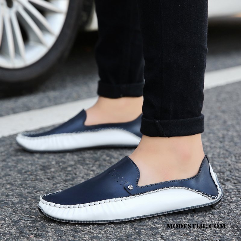 Heren Mocassins Kopen Bootschoenen Mannen Slip On Trend Groot Blauw