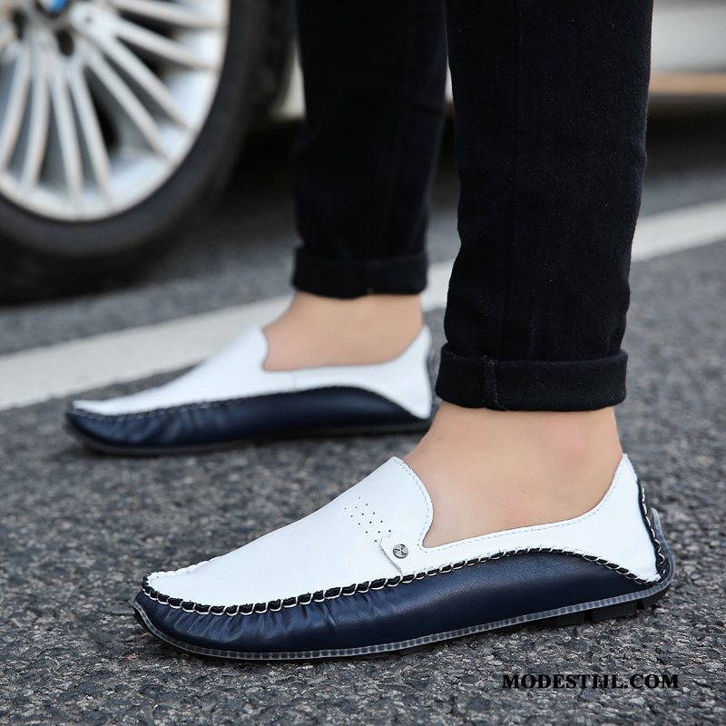 Heren Mocassins Kopen Bootschoenen Mannen Slip On Trend Groot Blauw