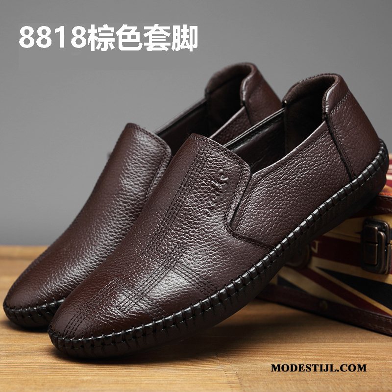 Heren Mocassins Kopen Casual Grote Maten Mannen Groot Leren Schoenen Marineblauw
