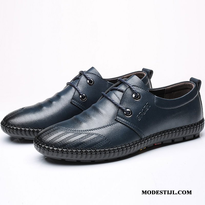 Heren Mocassins Kopen Casual Grote Maten Mannen Groot Leren Schoenen Marineblauw