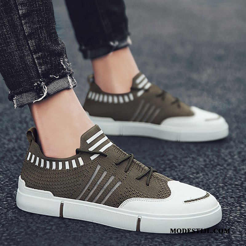 Heren Mocassins Korting Canvas Textiel Schoenen Sport 2019 Kaki Rood