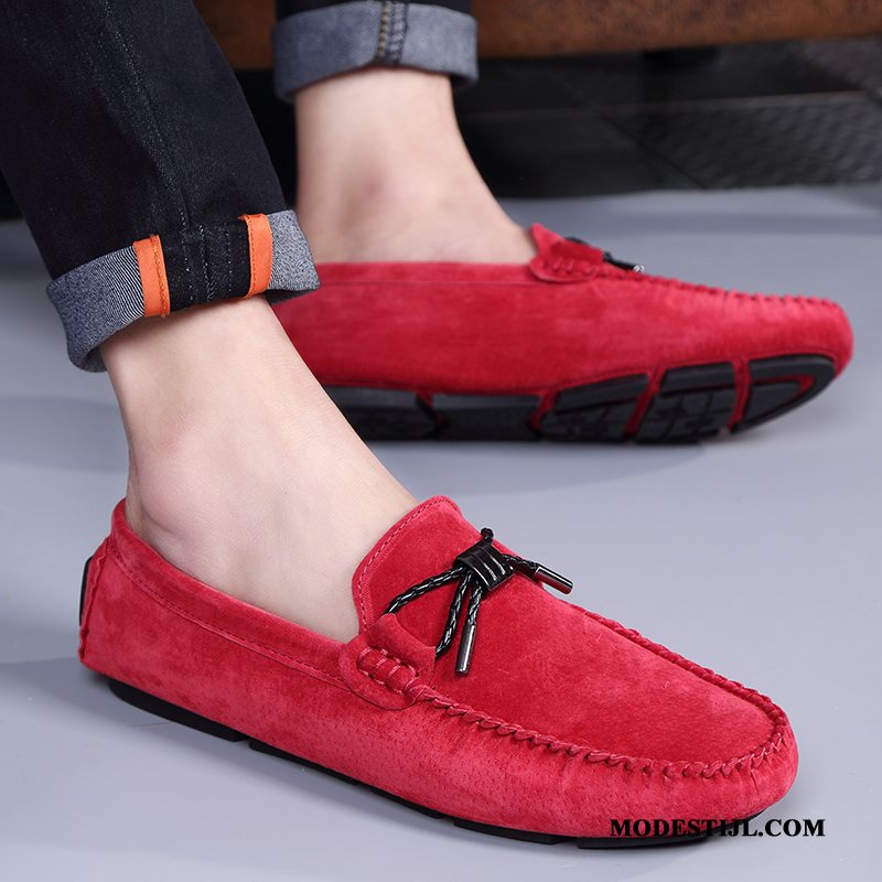 Heren Mocassins Online Trend Persoonlijk Bootschoenen Mannen Casual Rood