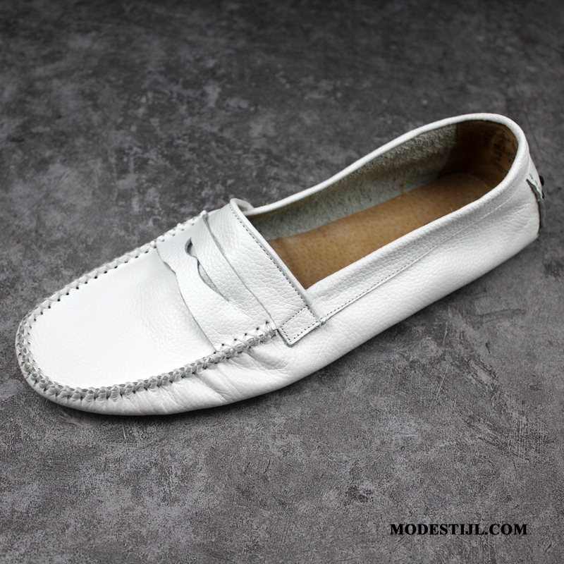 Heren Mocassins Sale Driver Slip On Schoenen Echt Leer Loafers Wit