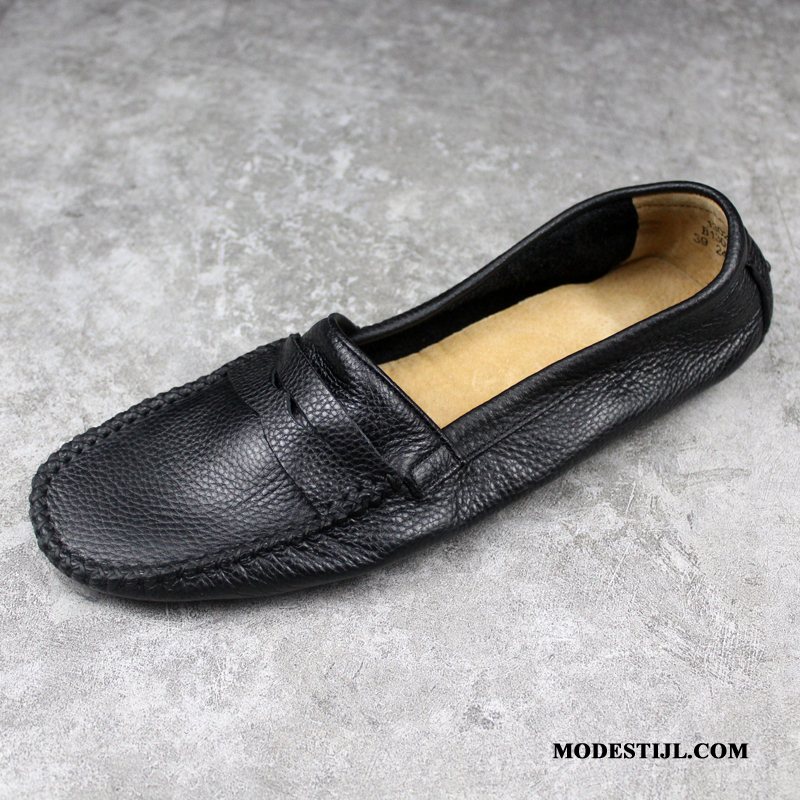 Heren Mocassins Sale Driver Slip On Schoenen Echt Leer Loafers Wit