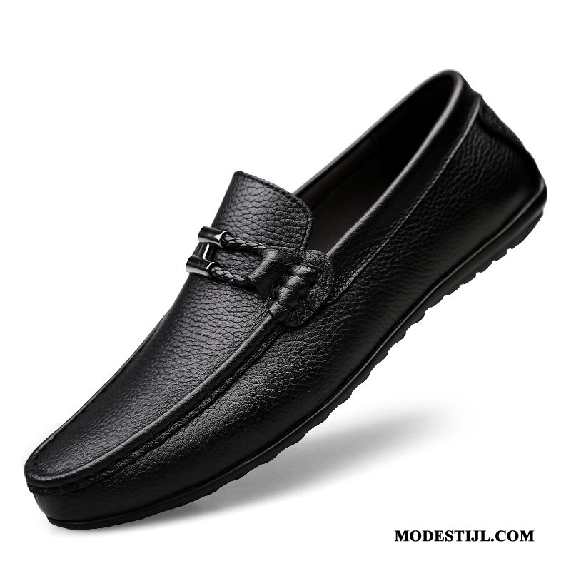 Heren Mocassins Sale Schoenen Slip On Mannen Echt Leer Zachte Zolen Wit