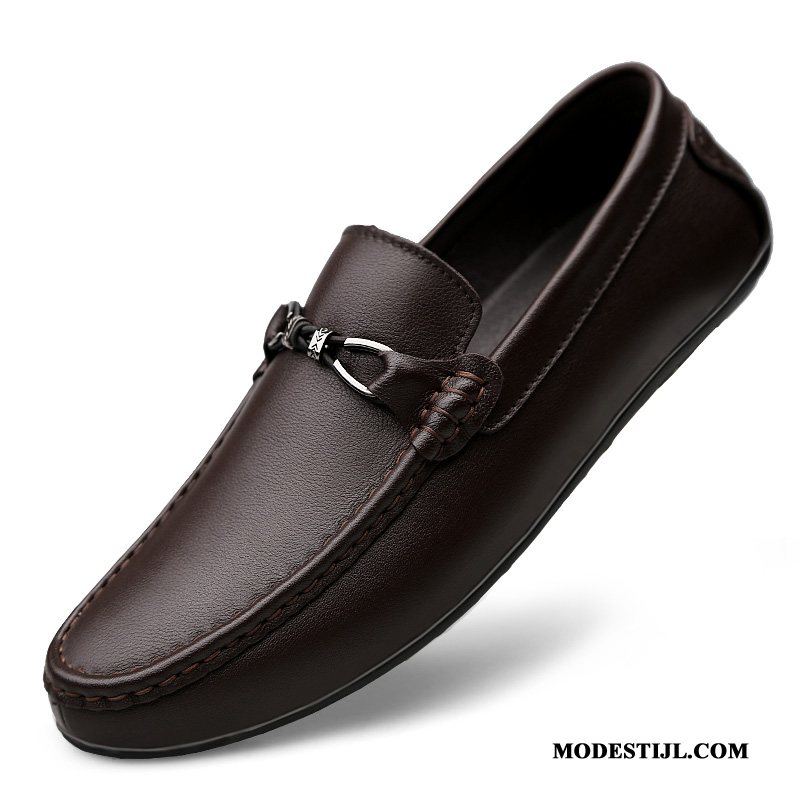 Heren Mocassins Sale Schoenen Slip On Mannen Echt Leer Zachte Zolen Wit