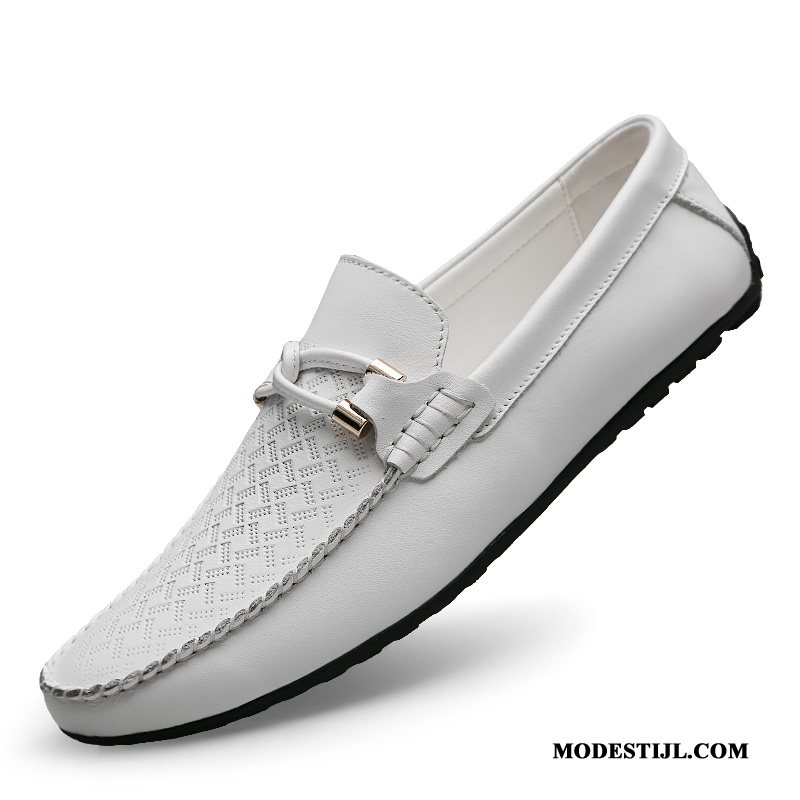 Heren Mocassins Sale Schoenen Slip On Mannen Echt Leer Zachte Zolen Wit