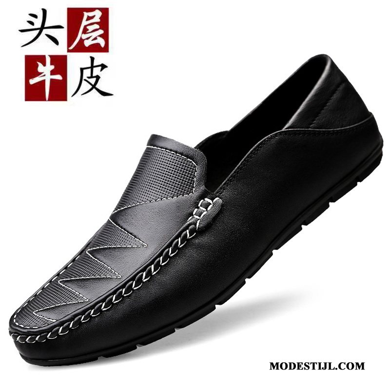 Heren Mocassins Sale Zachte Zolen Voorjaar Leer Slip On Echt Leer Wit