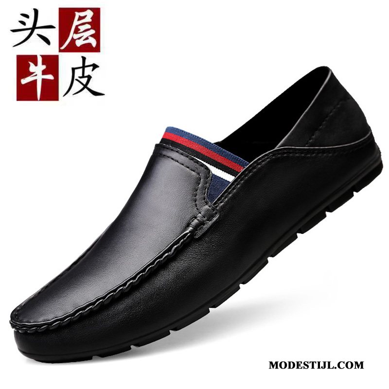 Heren Mocassins Sale Zachte Zolen Voorjaar Leer Slip On Echt Leer Wit