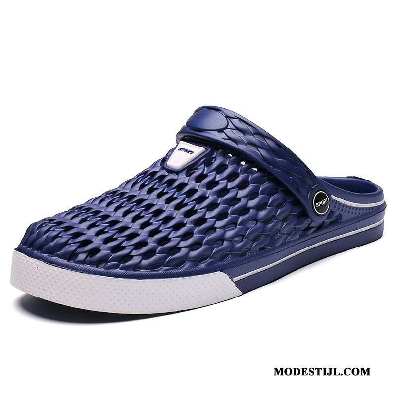 Heren Pantoffels Goedkoop Strand Mannen Zomer 2019 Schoenen Blauw Zandkleur