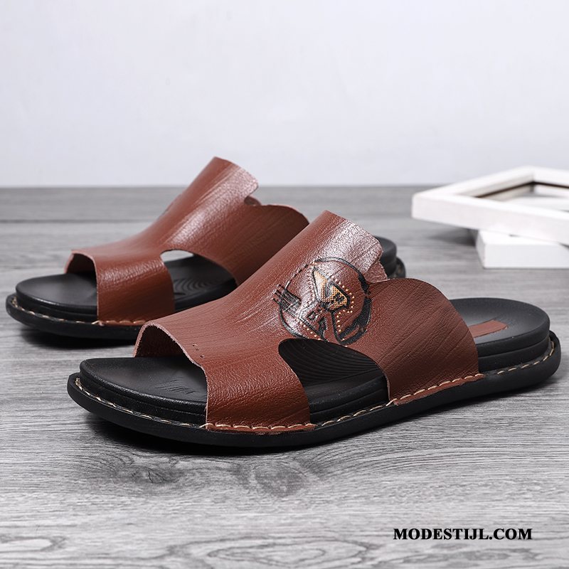 Heren Pantoffels Goedkoop Trend Mode Persoonlijk Sandaal Mannen Rood Zwart