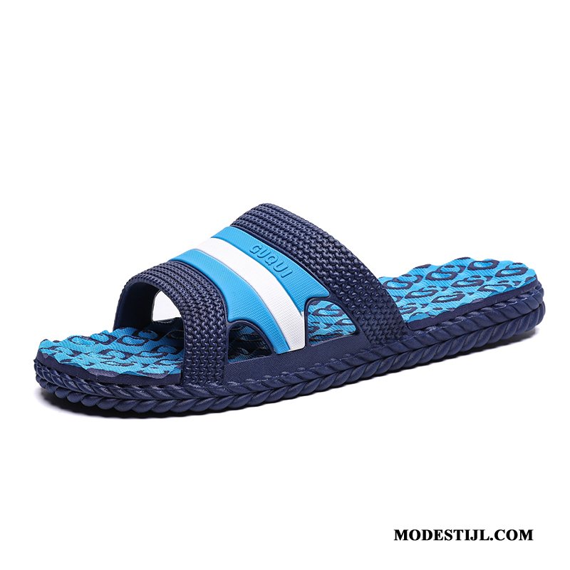 Heren Pantoffels Kopen Zomer Slippers Binnen Badkamer Trend Blauw