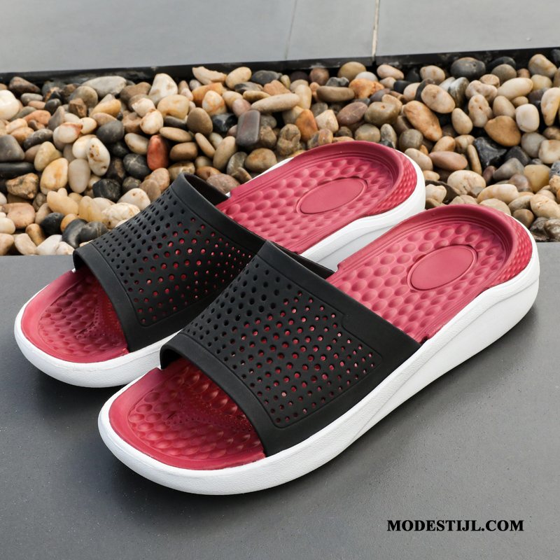 Heren Pantoffels Korting Binnen Zomer Badkamer Slippers Antislip Zandkleur Rood